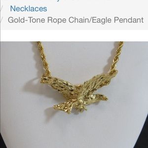 Gold tone eagle necklace